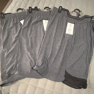 NWT 3 Pairs Mens Shorts Same Colors Athletic Works W/pockets X-Lg 40-42 Gray